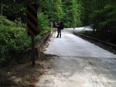 RAT on the bridge over Webb Creek at the intersection of Gragg Prong Creek and Roseboro Road
