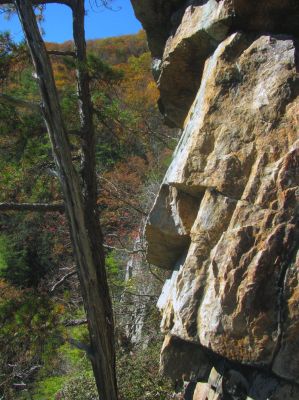Making my way along the ledge 
