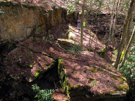 huge fallen rock slabs