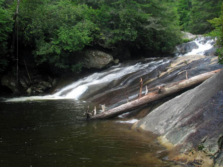Swimming hole and long cascades