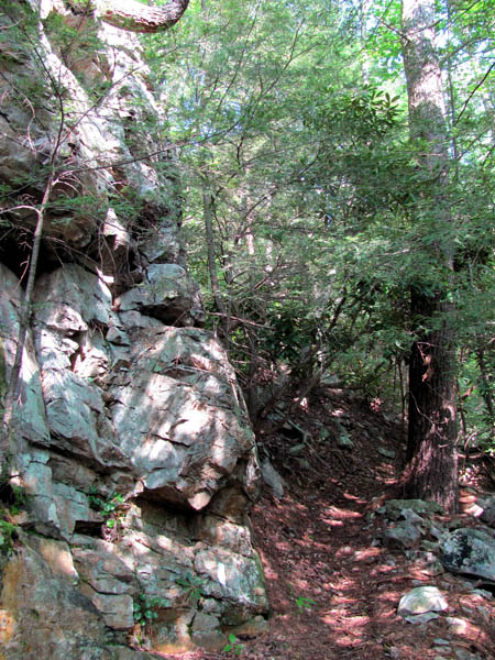 Rocky cliff along the trail