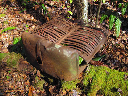 Old tractor hood found along Chigger Branch
