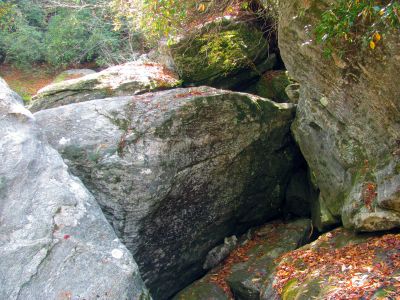 Upper end and entrance to Little Rat Crack 
