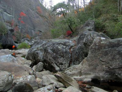 Looking back I can see John and Badger at the Bonas Wall 
