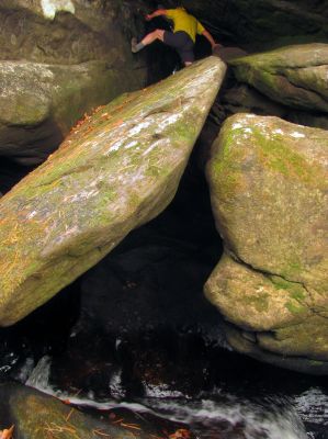 John posing within the Little Rat Crack 
