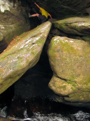 John posing within the Little Rat Crack 
