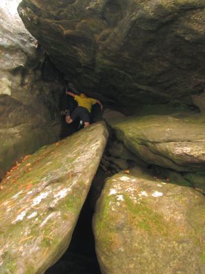 John still posing within the Little Rat Crack 
