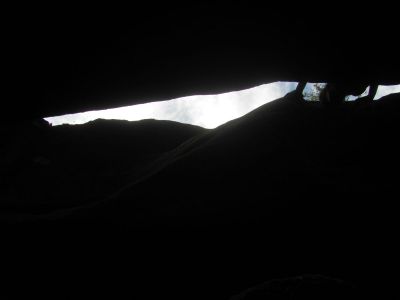 Tyler high above me as I am in the Little Rat Crack 
