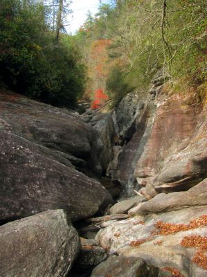Looking back thru through the slot 
