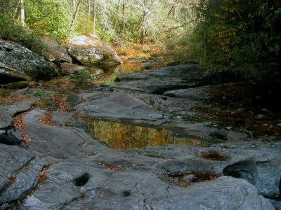 Reflection pool continuing upstream 
