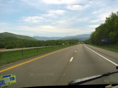 On my way to Brown Gap, rolling along I-40 and can see the Smokies on the horizon 
