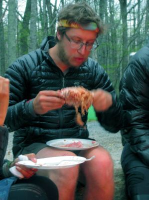 Working on that ham bone
