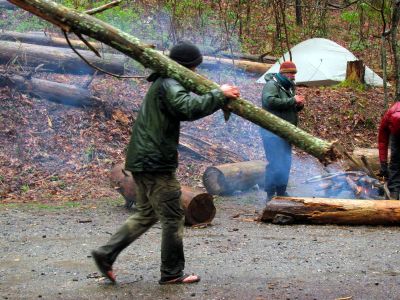 Oh, it`s just a small Sasquatch that passed through the gap carrying a tree,,
