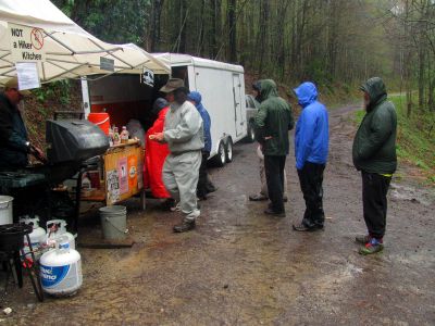 lunch chow line on Sunday
