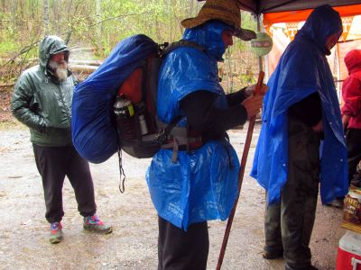 Some actually hiked out on Sunday,, in the rain,,, 

