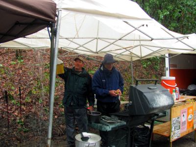 Every 10 minutes or so OX had to empty the rain water out of the big canopy,,
