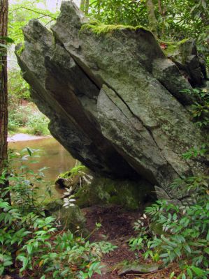 Cool angled rock beside Gragg Prong Creek 
