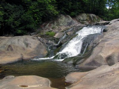 Nice waterfalls beside trail on the Gragg Prong Creek

