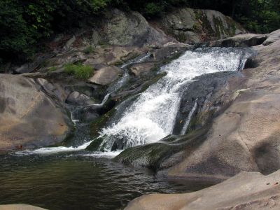 Nice waterfalls beside trail on the Gragg Prong Creek
