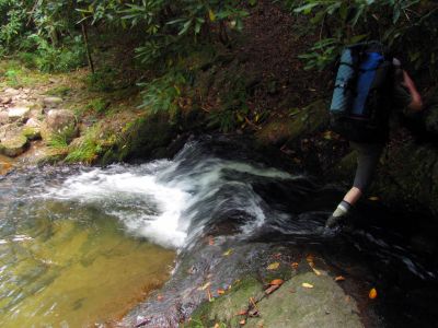 Tricky Creek crossing on the Gragg Prong Creek
