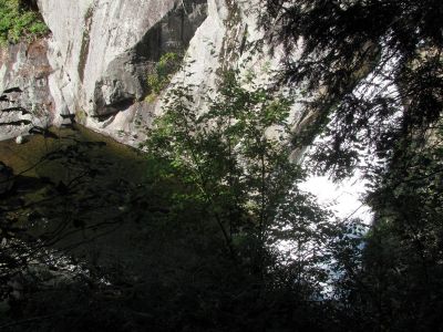 Looking down on upper part of Harper Falls
