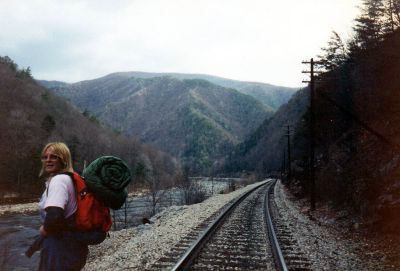 Lost Cove
Angie along tracks with Lost Cove in the distance  (taken in late 80`s)

