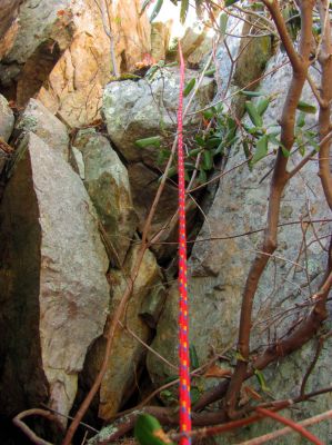the rope in the crack 
