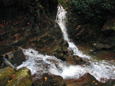 As per TN Landforms website, Glen Falls has now been changed to be these falls that you pass by above Margarette Falls on the way to Bailey Falls and not the ones further up that side branch. Taken 10-27-2017) 
