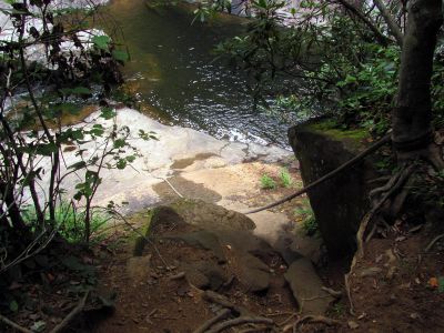 The rope down to the upper falls 7-24-2012

